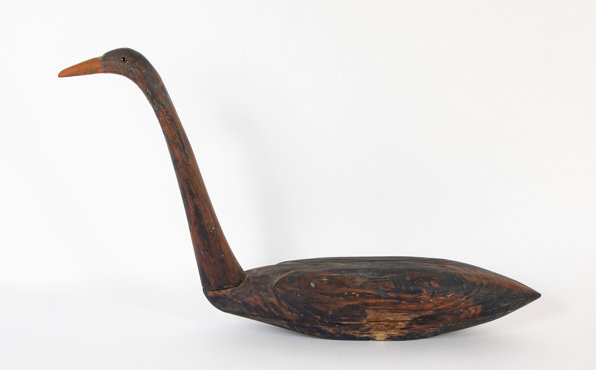 Decoy of Blue Heron Stickup Type in Wood