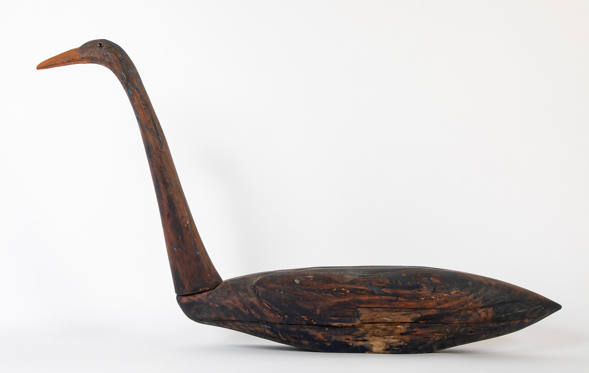 Decoy of Blue Heron Stickup Type in Wood