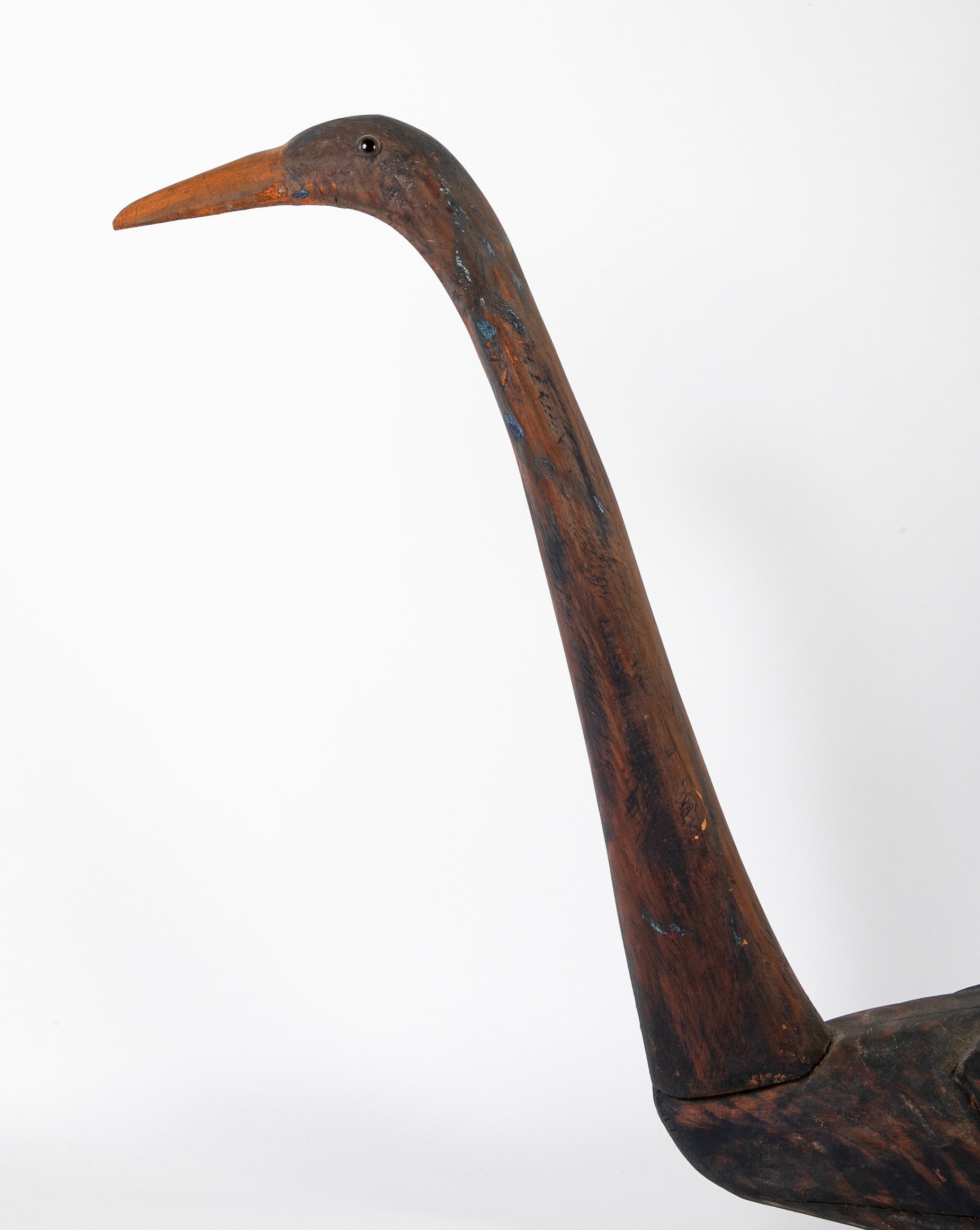 Decoy of Blue Heron Stickup Type in Wood