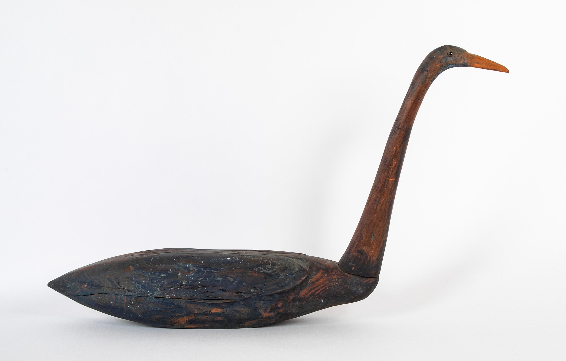 Decoy of Blue Heron Stickup Type in Wood