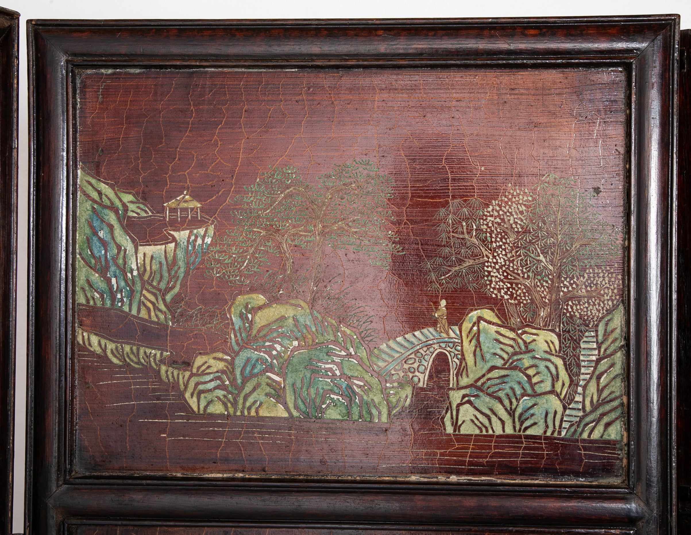 Chinese Six Panel Double Sided Painted Screen from The Republic Period