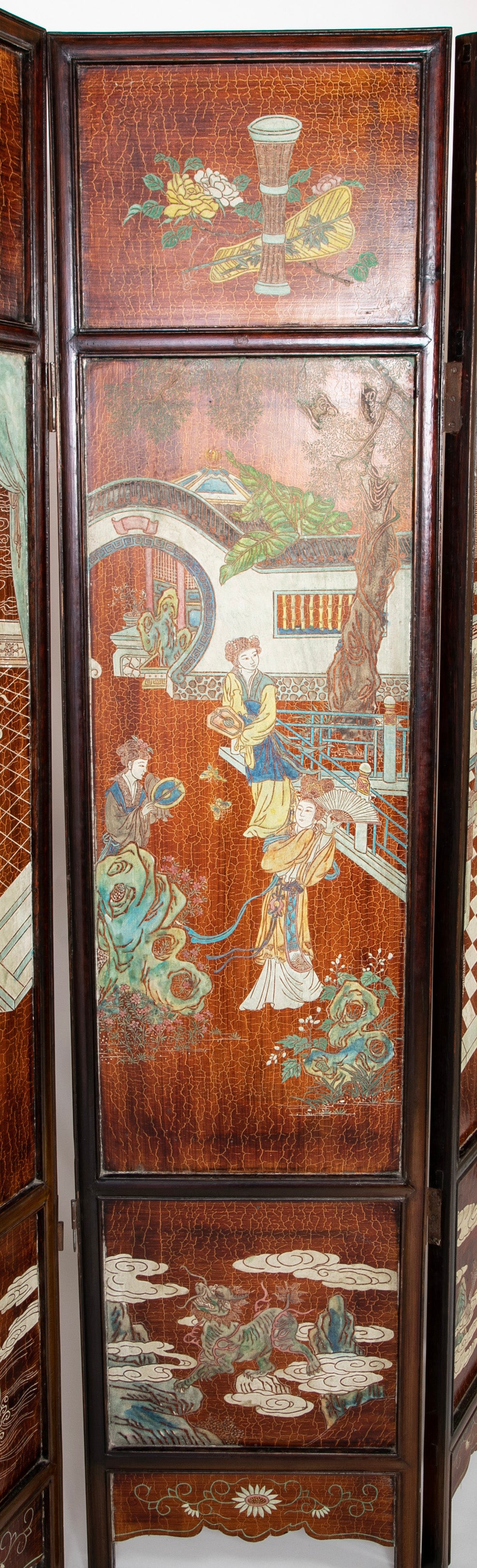 Chinese Six Panel Double Sided Painted Screen from The Republic Period
