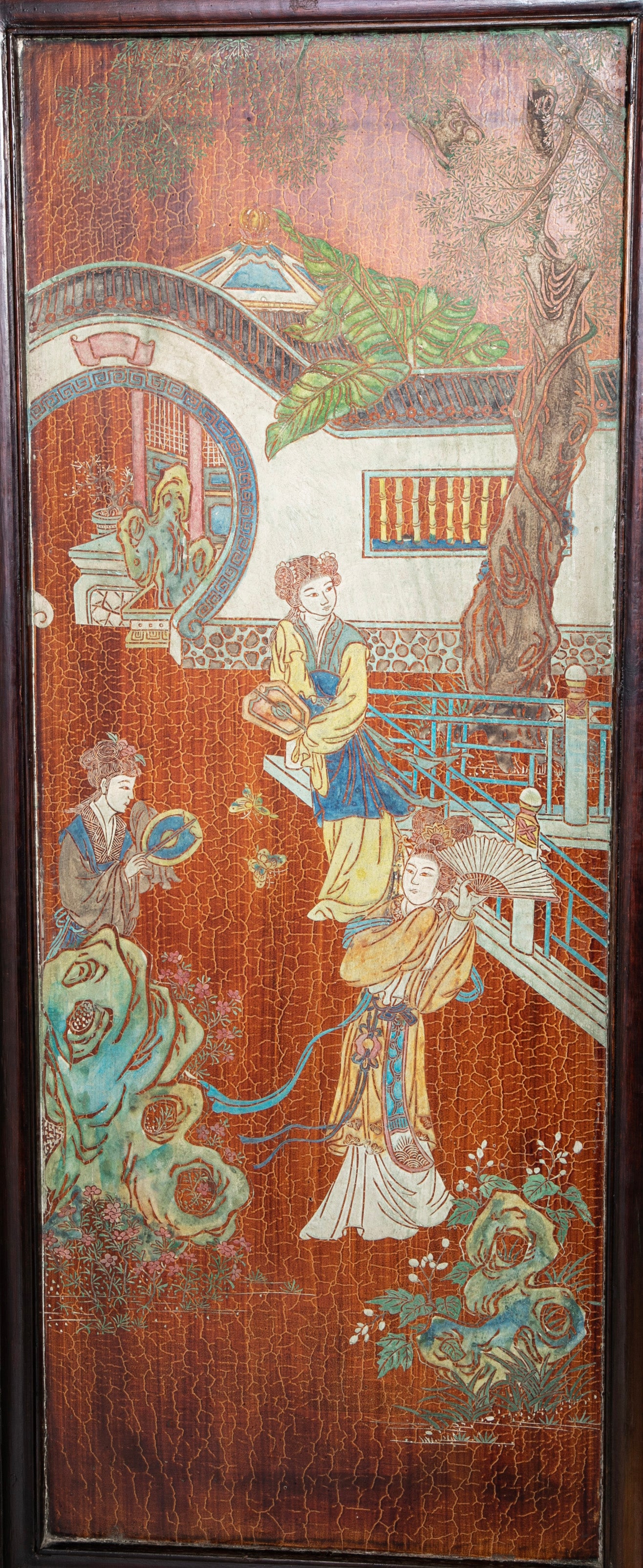 Chinese Six Panel Double Sided Painted Screen from The Republic Period