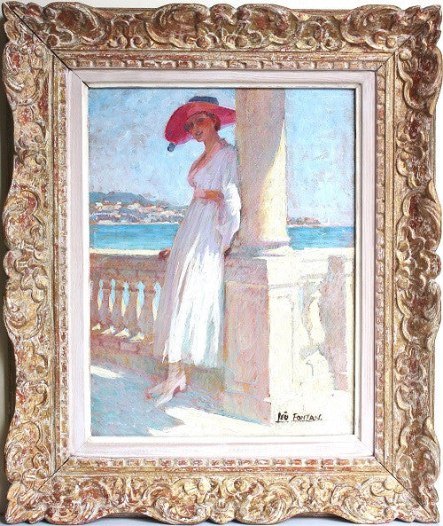 FONTAN, L̩o French (1884 - 1965) "The Red Wide-Brimmed Hat" May 1917