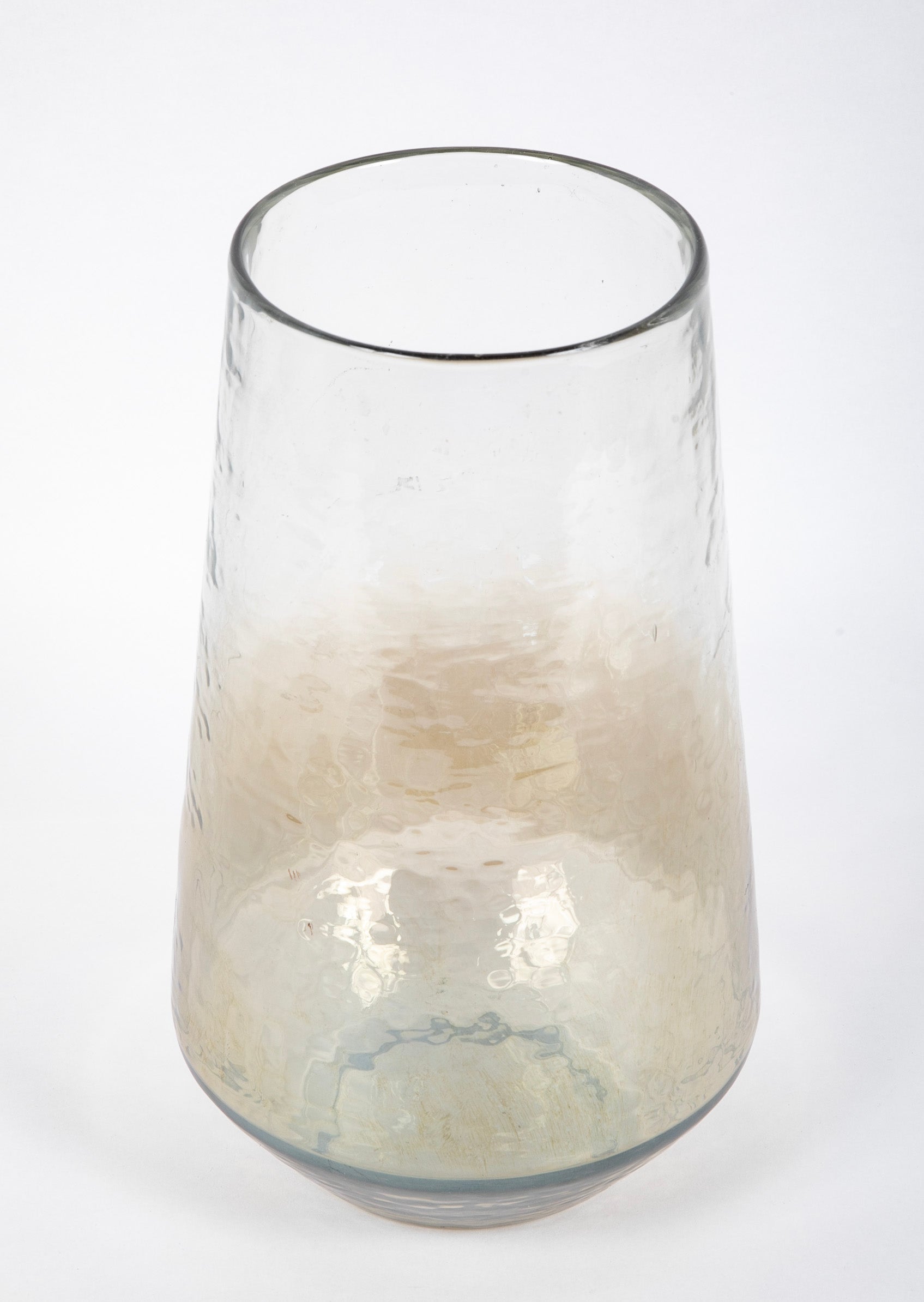 Pair of 20th Century Tapered Baluster Form Mottled Glass Vases