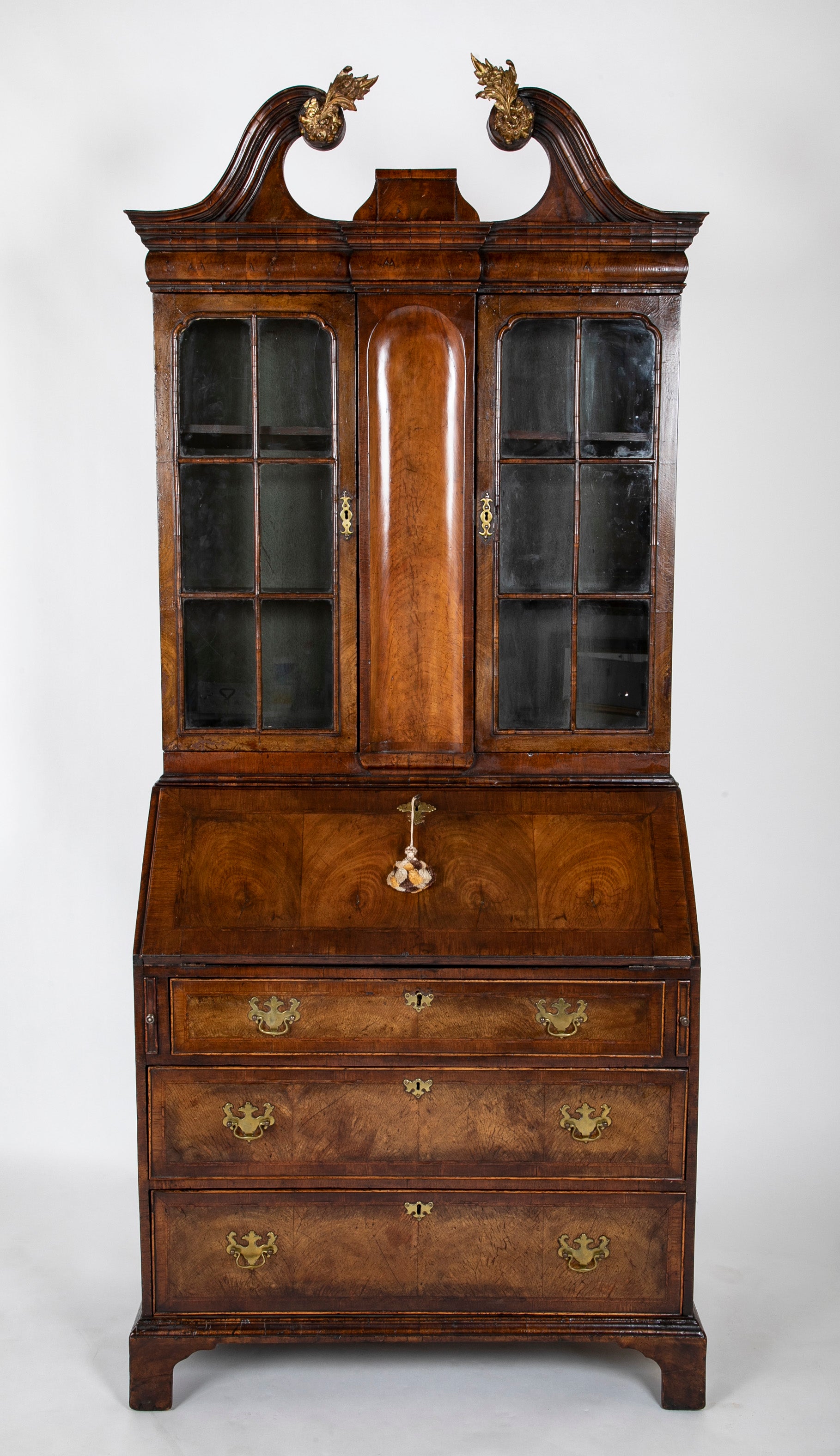 Queen Anne Two Part Walnut Secretary Desk