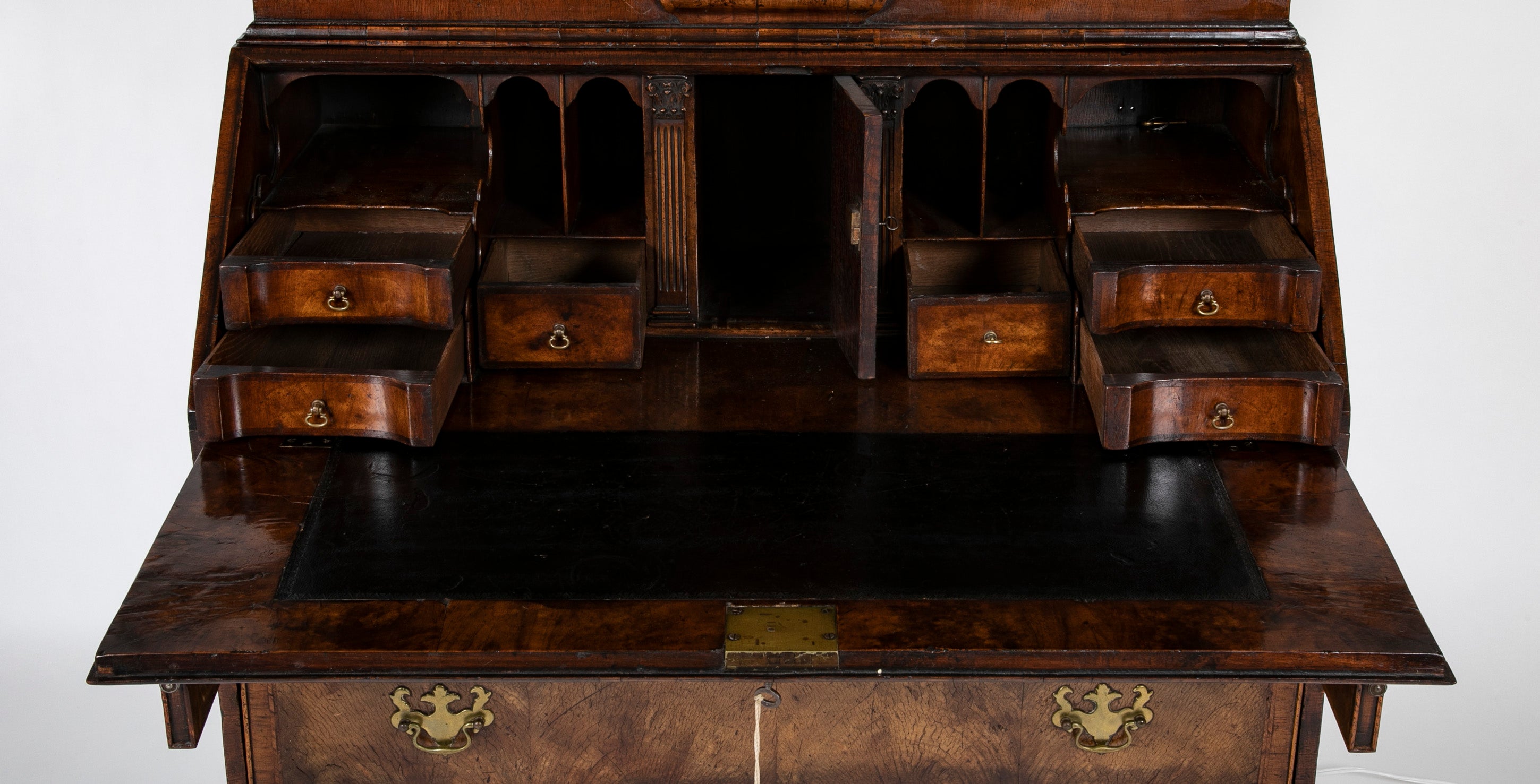 Queen Anne Two Part Walnut Secretary Desk