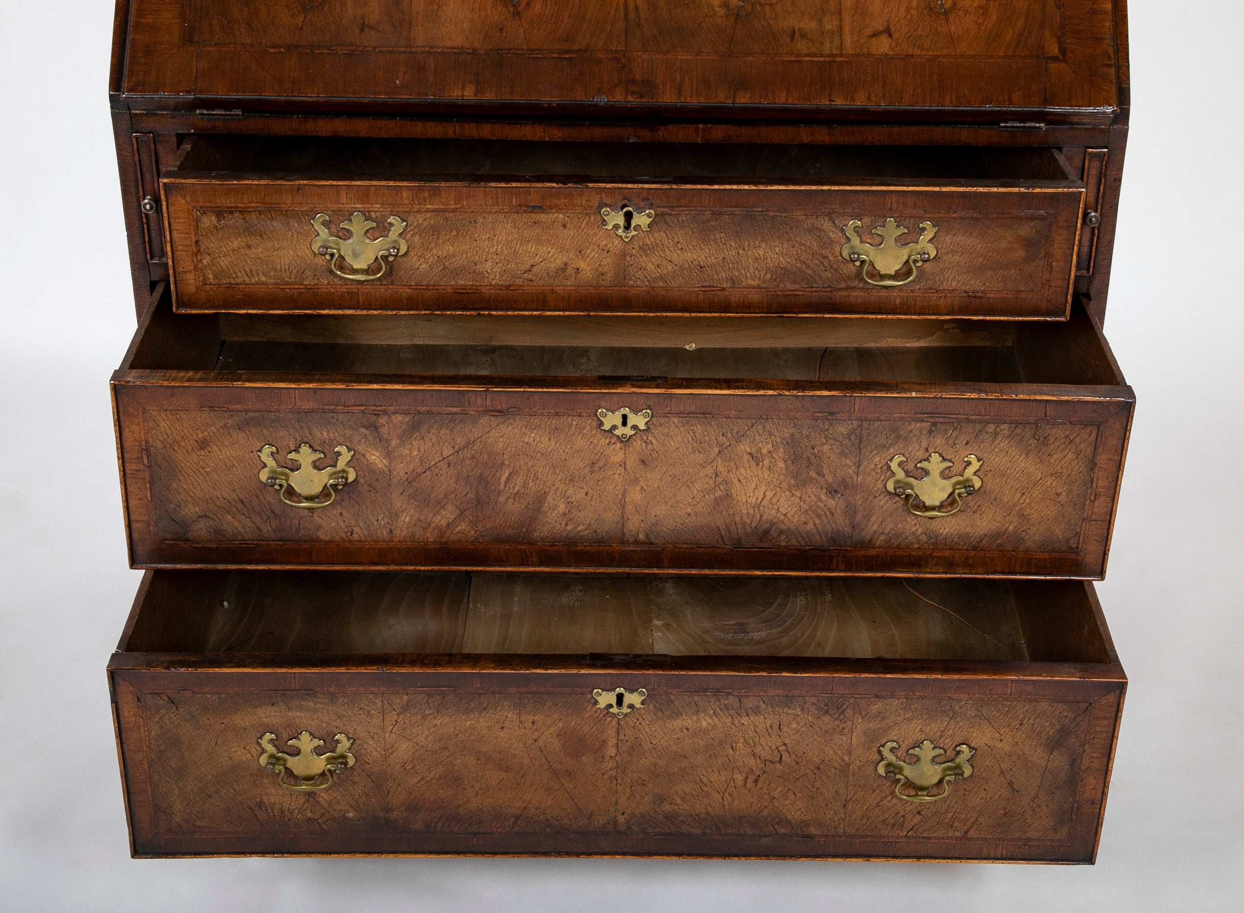 Queen Anne Two Part Walnut Secretary Desk