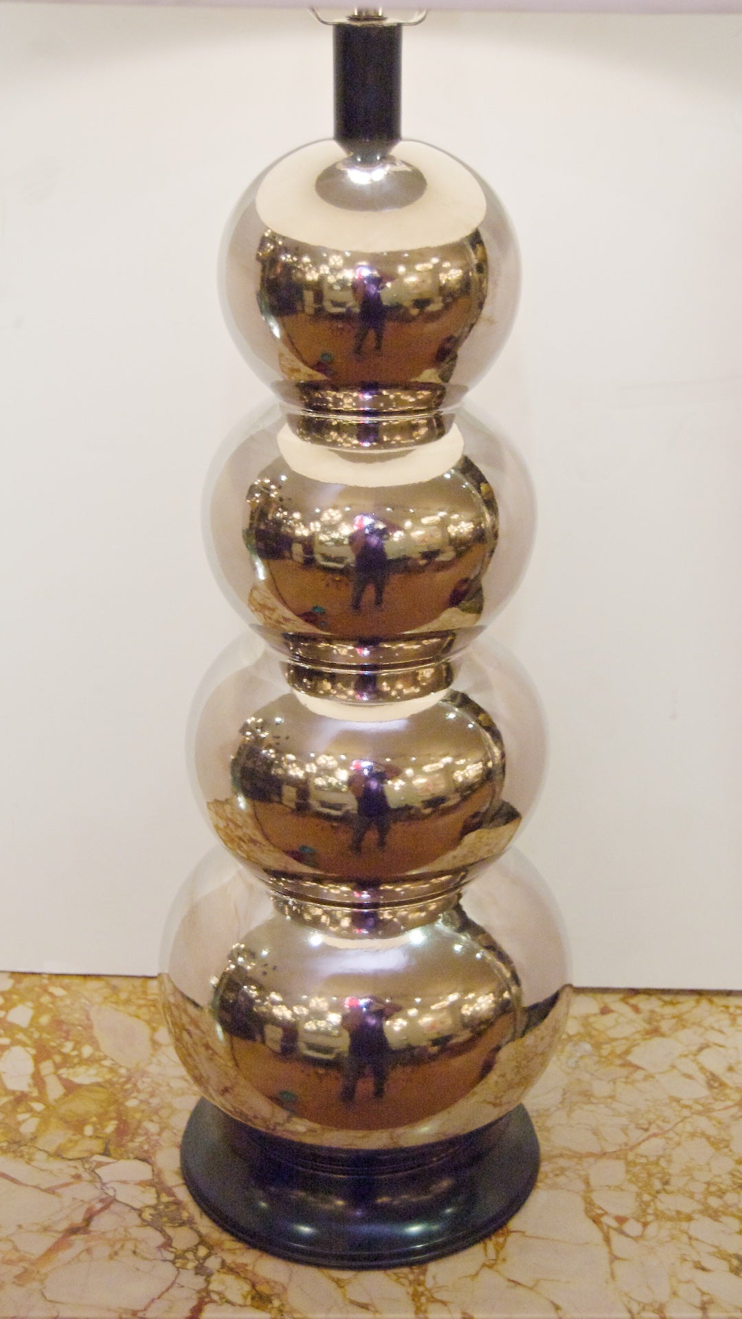Glaze Ceramic Stacked Ball Table Lamp in the Style of George Kovacs