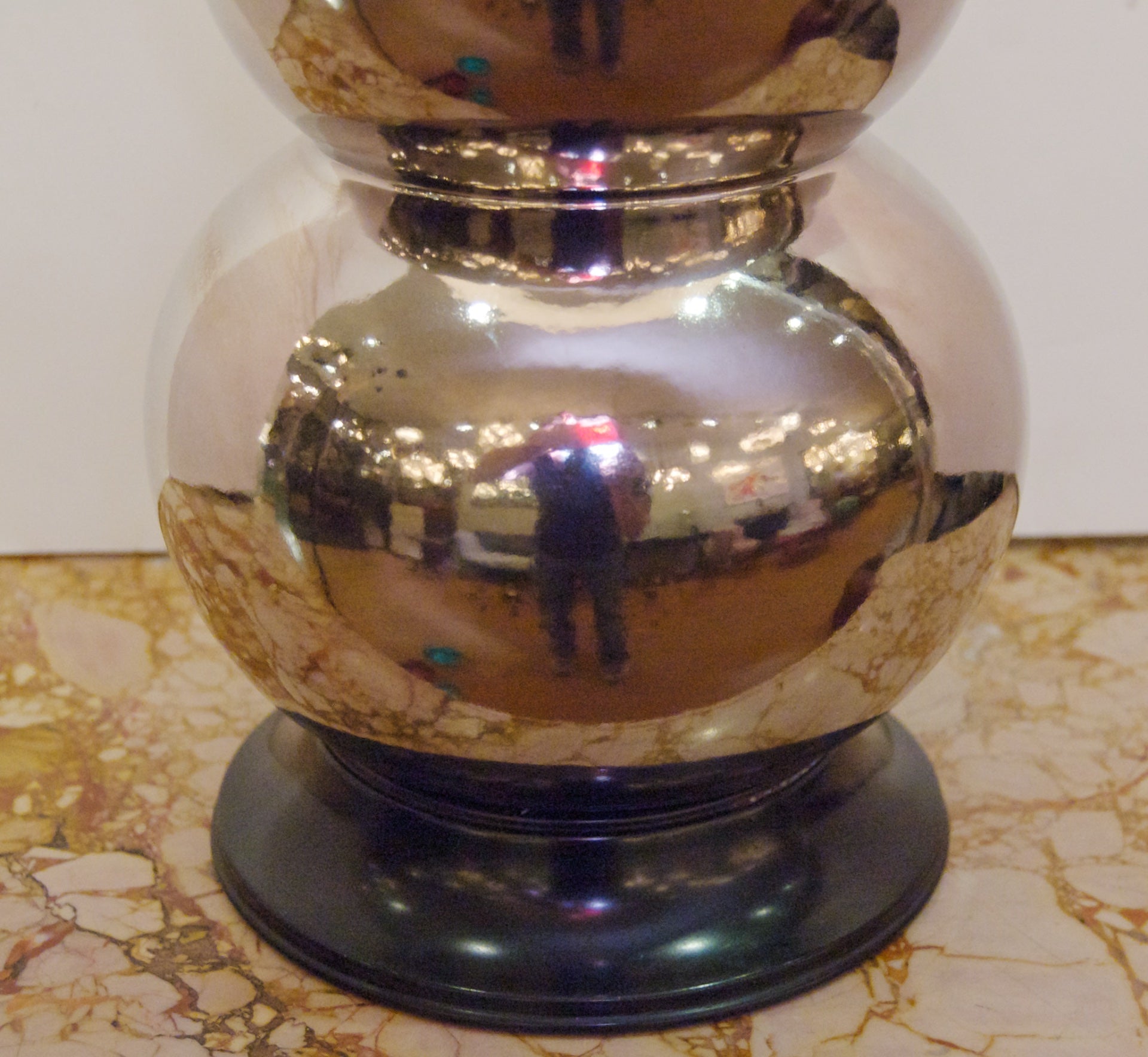 Glaze Ceramic Stacked Ball Table Lamp in the Style of George Kovacs