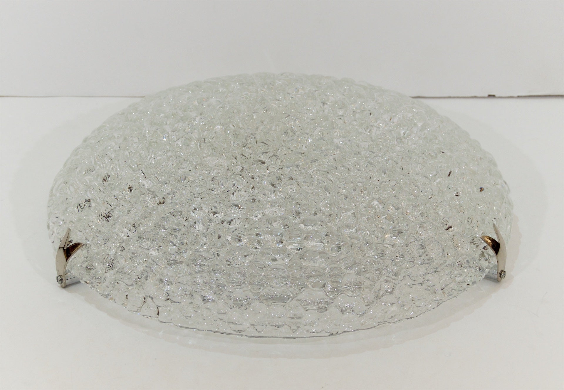 Nicely Textured Flush Mount with Chrome Hardware by Hustadt Leuchten