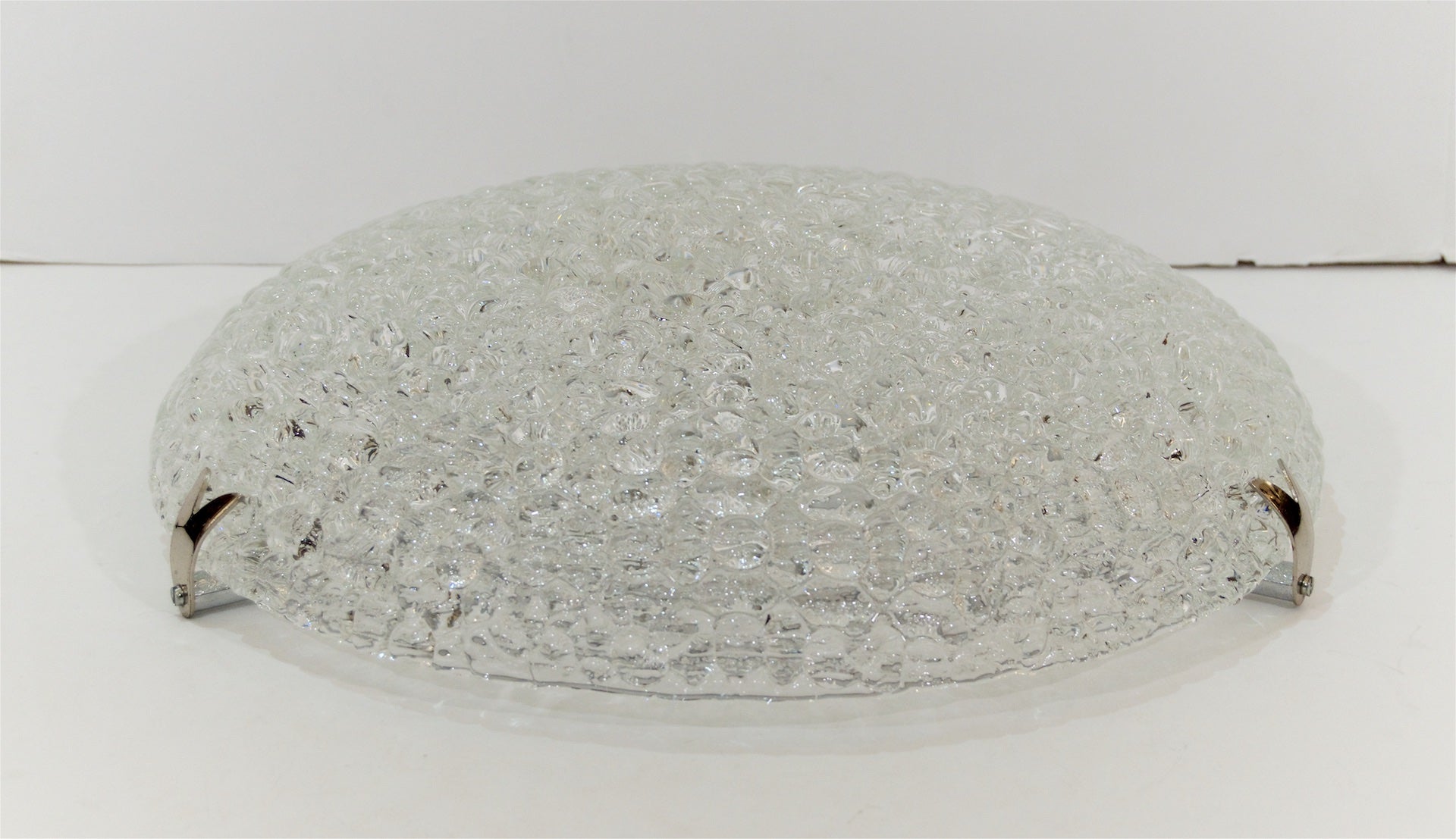 Nicely Textured Flush Mount with Chrome Hardware by Hustadt Leuchten