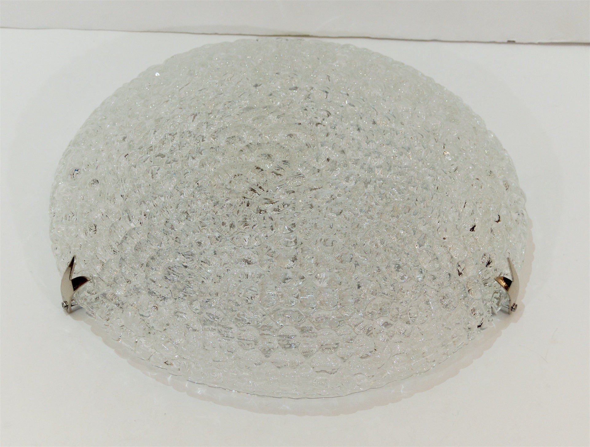 Nicely Textured Flush Mount with Chrome Hardware by Hustadt Leuchten