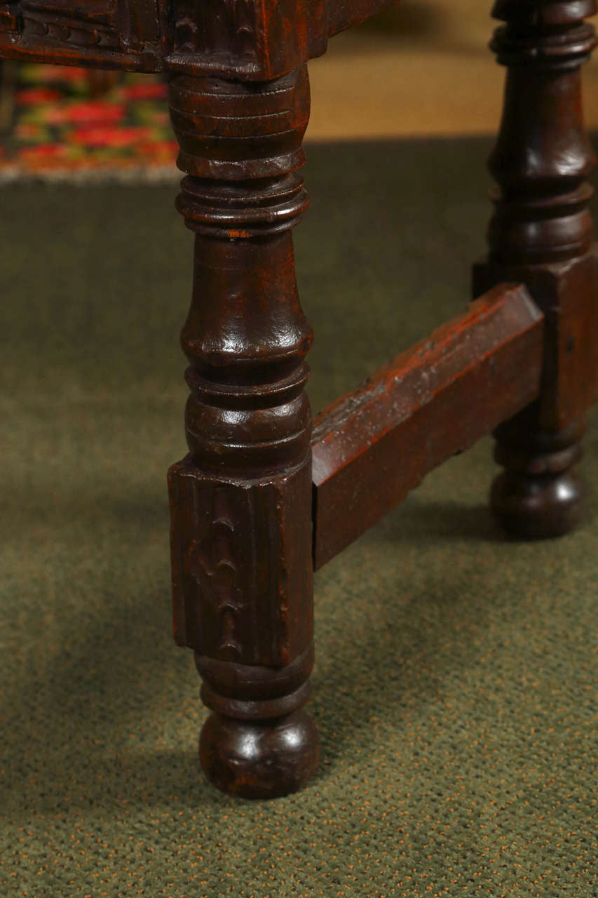Carved Walnut Spanish Table