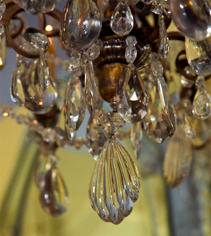 Bronze and Crystal Chandelier