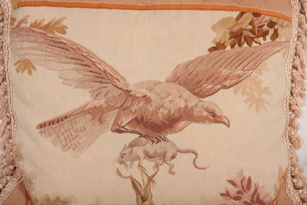 Three French Aubusson Tapestry Pillows