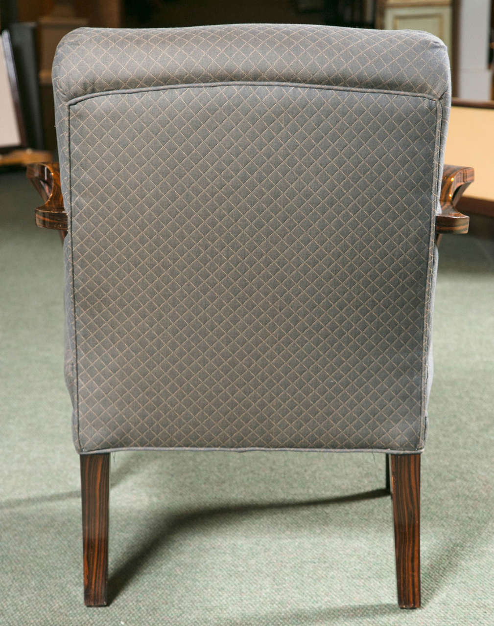 Pair of Upholstered Art Deco Armchairs of Palisander Wood