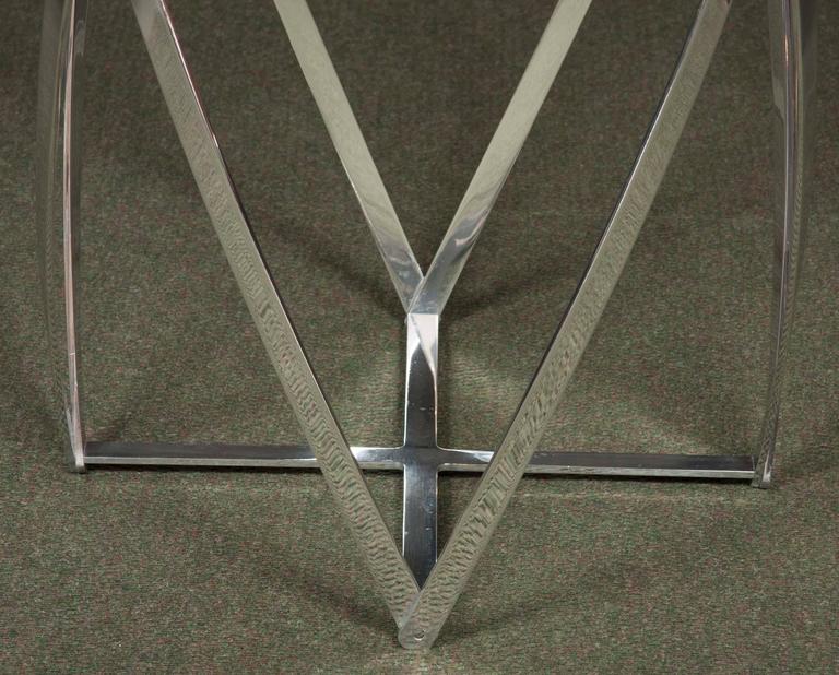 A John Vesey Aluminum & Glass-Top Round Side Table