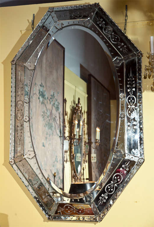 Octagonal French Deco Mirror