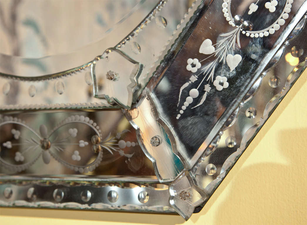 Octagonal French Deco Mirror