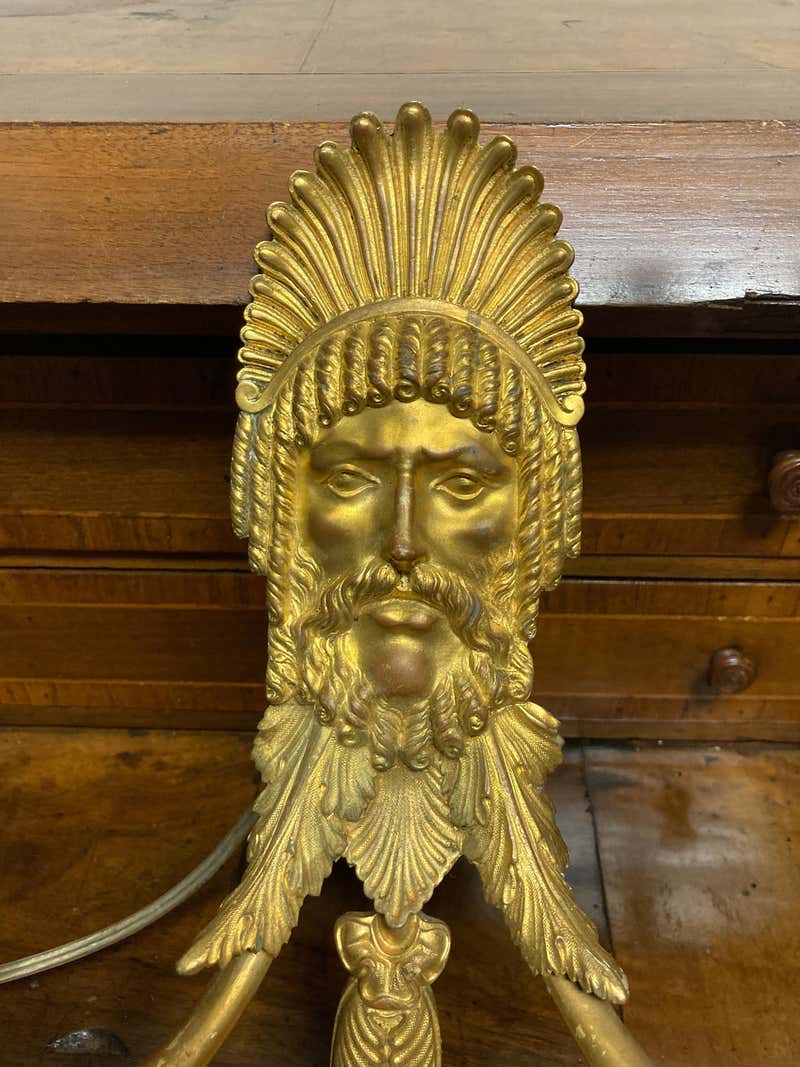 Pair 19th Century French Neoclassical Gilt Bronze Wall Sconces