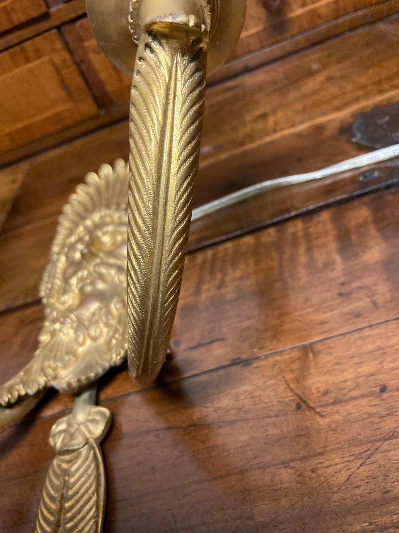 Pair 19th Century French Neoclassical Gilt Bronze Wall Sconces