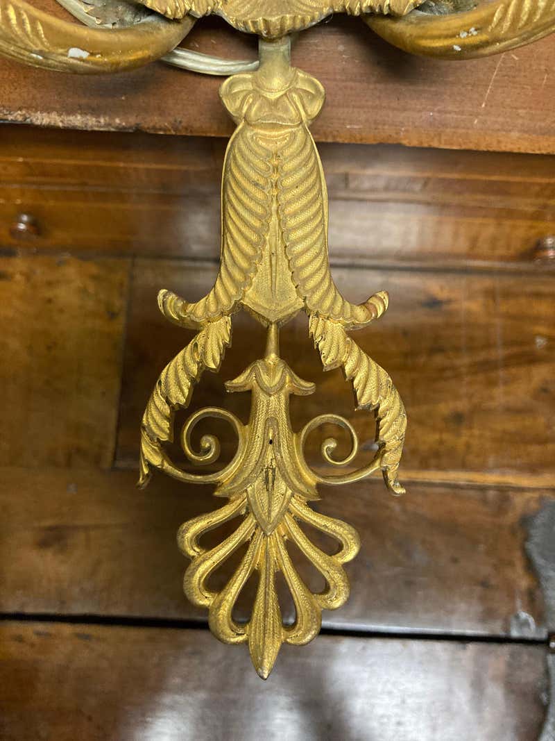 Pair 19th Century French Neoclassical Gilt Bronze Wall Sconces