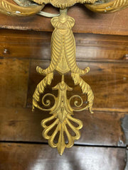 Pair 19th Century French Neoclassical Gilt Bronze Wall Sconces