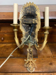 Pair 19th Century French Neoclassical Gilt Bronze Wall Sconces