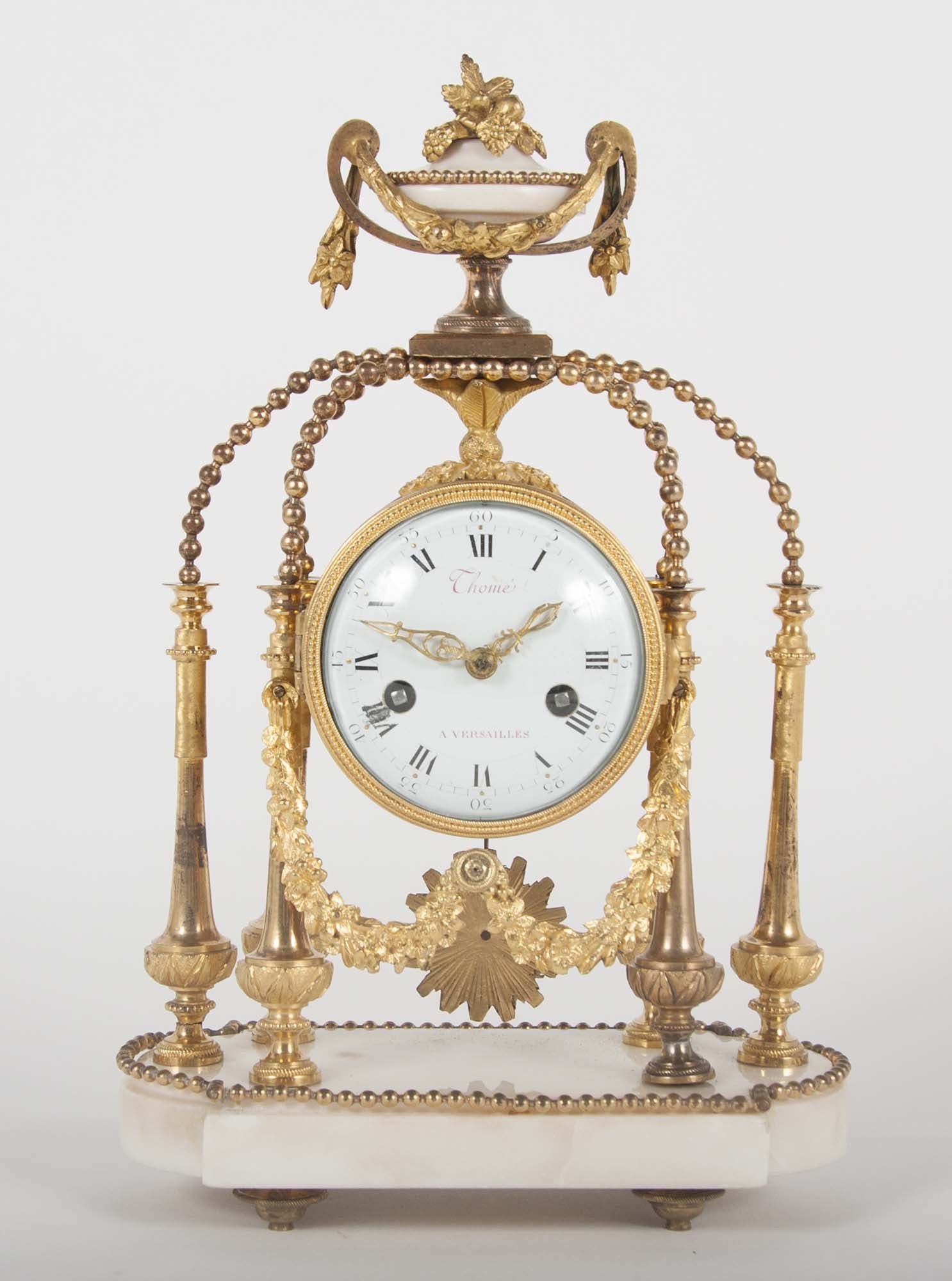 An 18th Century Gilt Bronze French Portico Clock