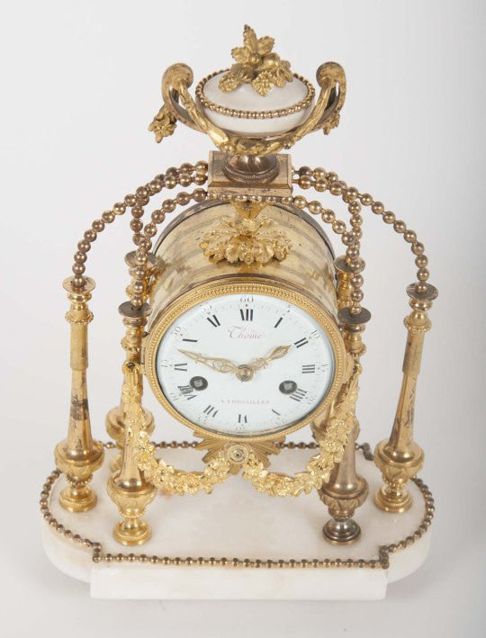 An 18th Century Gilt Bronze French Portico Clock