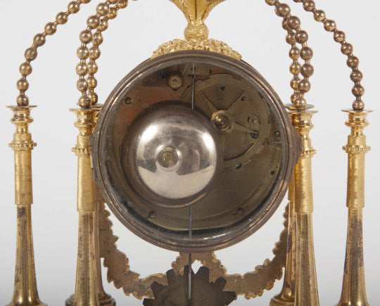 An 18th Century Gilt Bronze French Portico Clock