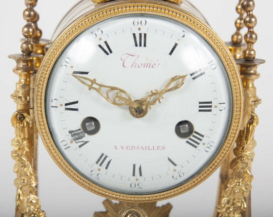 An 18th Century Gilt Bronze French Portico Clock