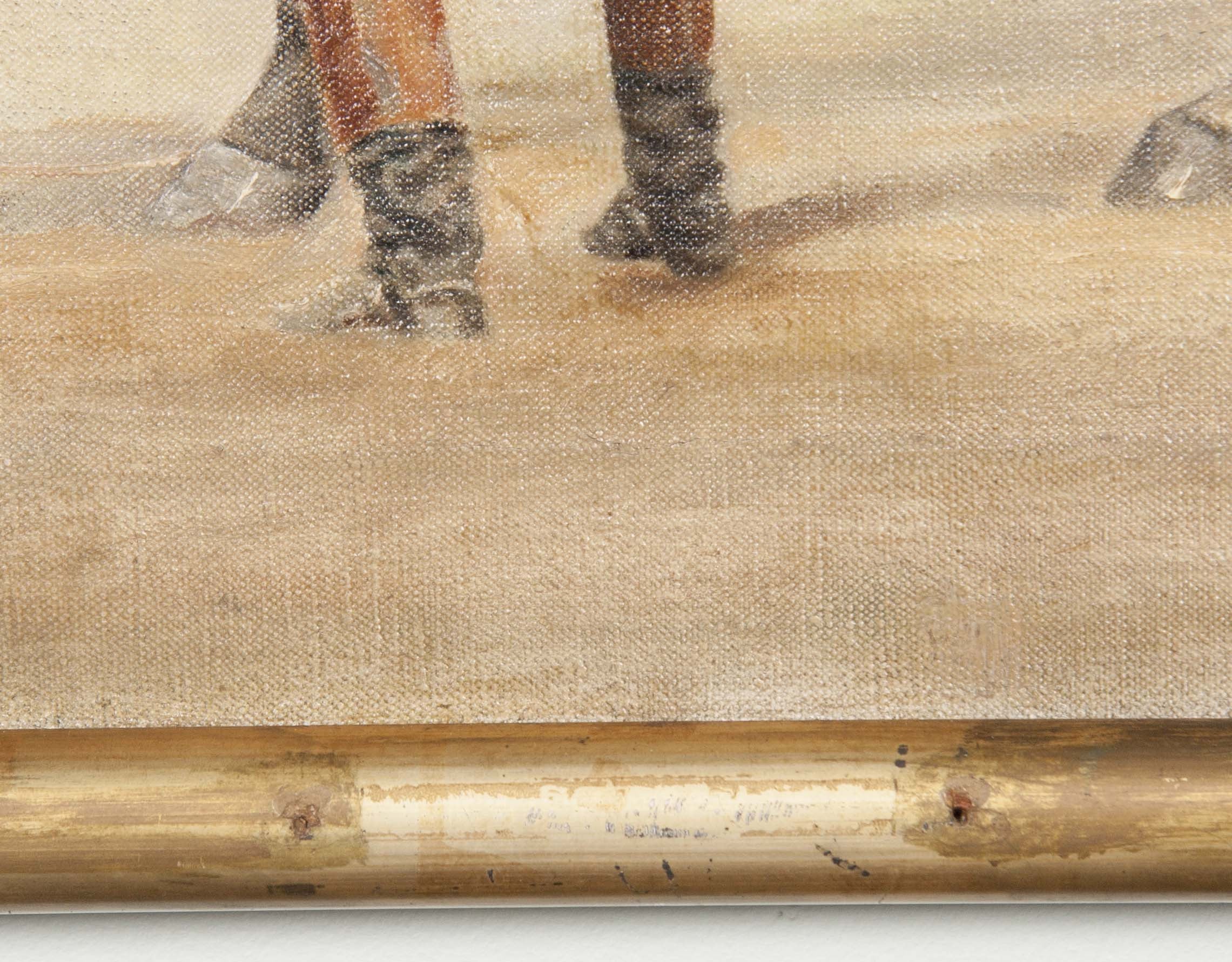 Three Oil on Canvas Paintings of Steeplechase Horses and Jockeys by George Lee