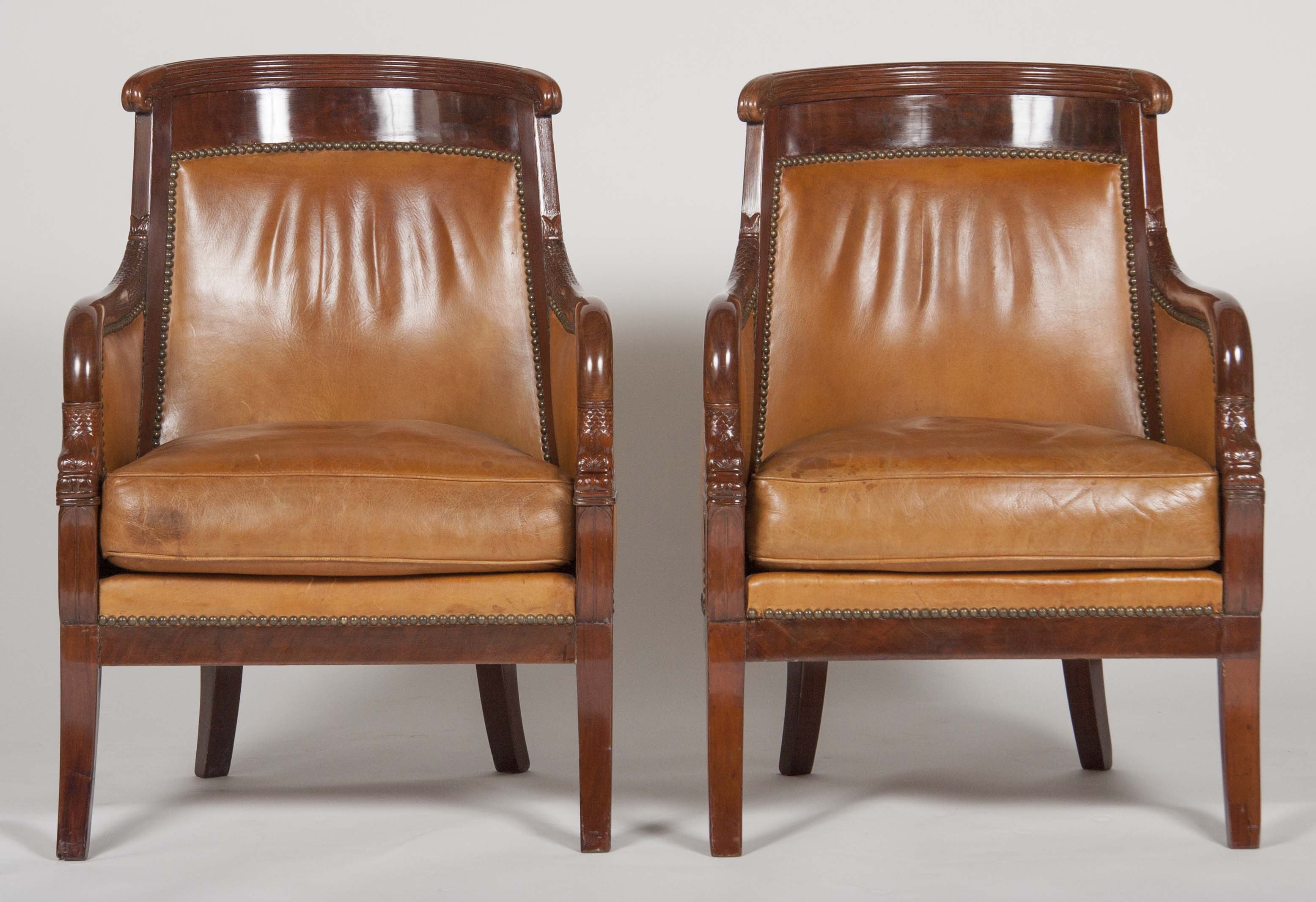 Matched Pair of Mahogany Louis Philippe Bergères