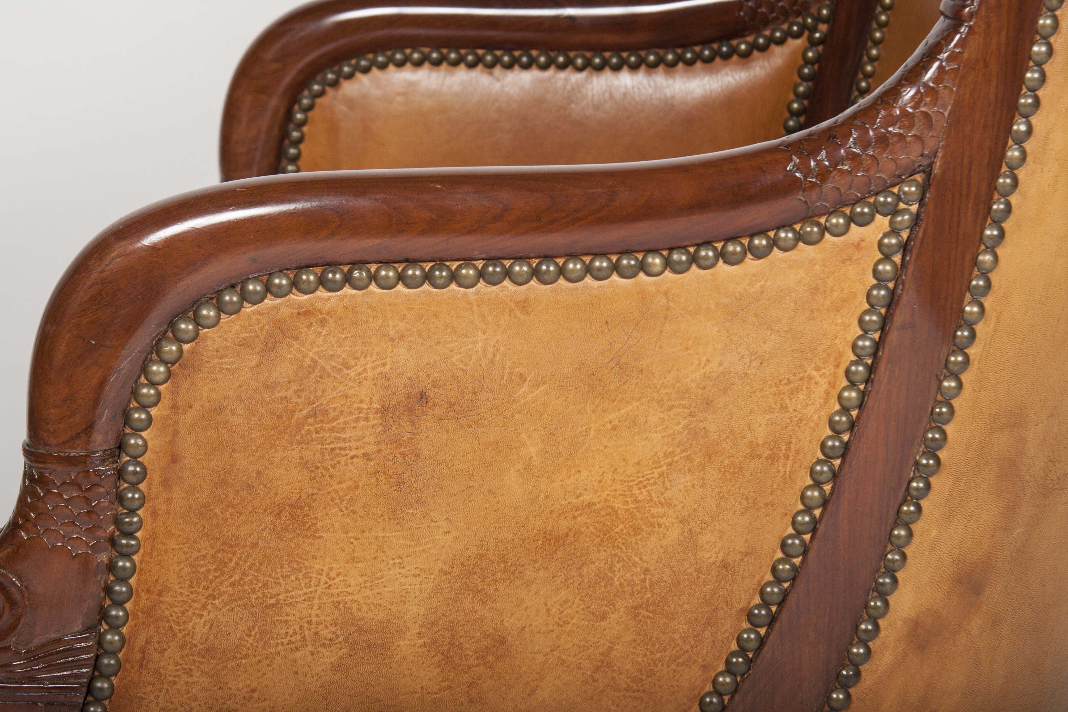 Matched Pair of Mahogany Louis Philippe Bergères