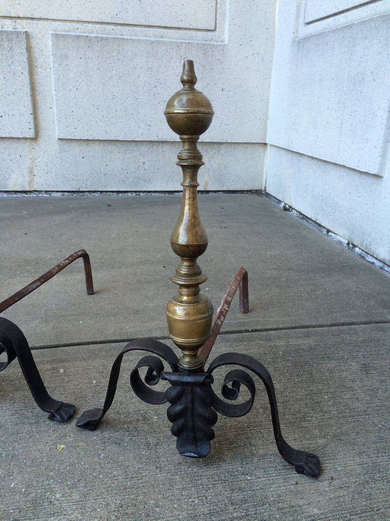 Pair Italian Baroque Andirons