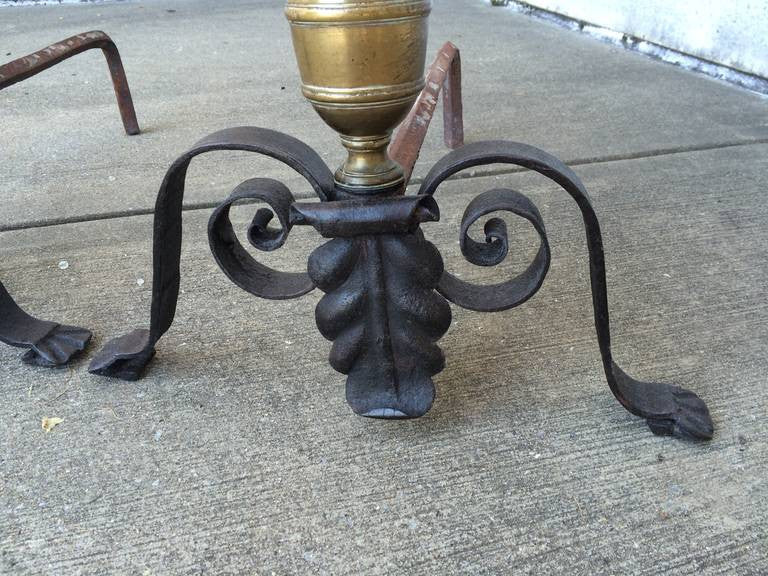 Pair Italian Baroque Andirons
