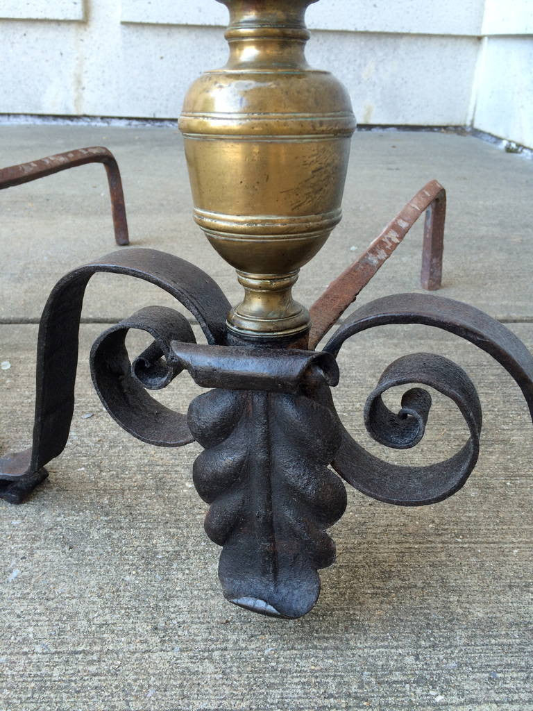 Pair Italian Baroque Andirons