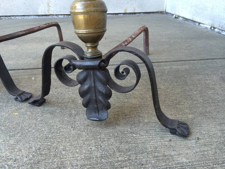 Pair Italian Baroque Andirons