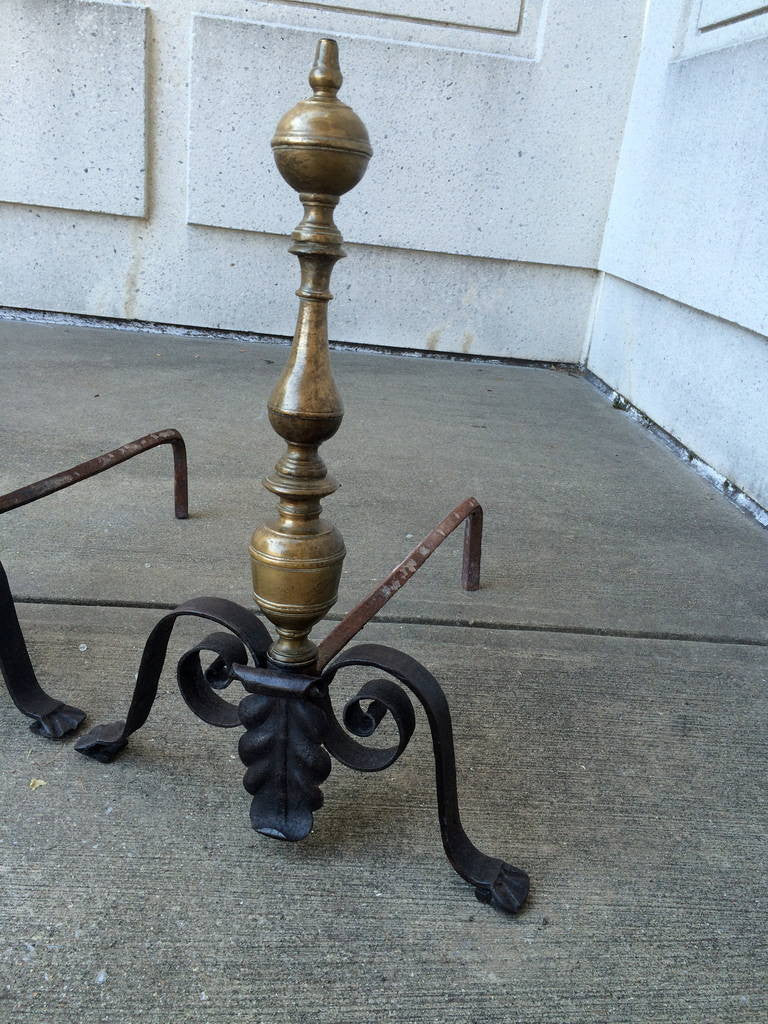 Pair Italian Baroque Andirons