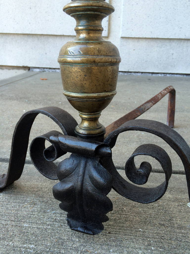 Pair Italian Baroque Andirons
