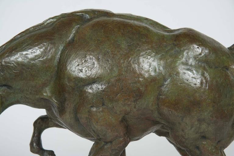 Impressionistic Bronze of a Horse on Travertine Base