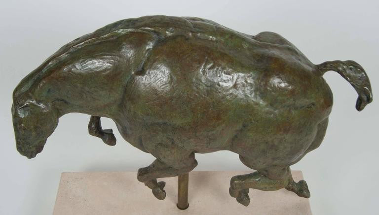 Impressionistic Bronze of a Horse on Travertine Base