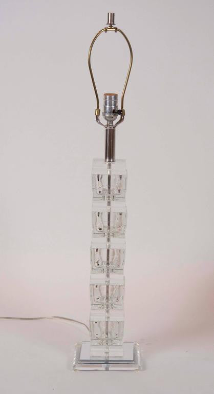 Pair of Lucite Lamps in the Style of Karl Springer