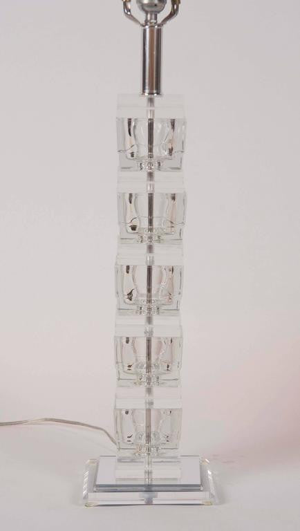 Pair of Lucite Lamps in the Style of Karl Springer