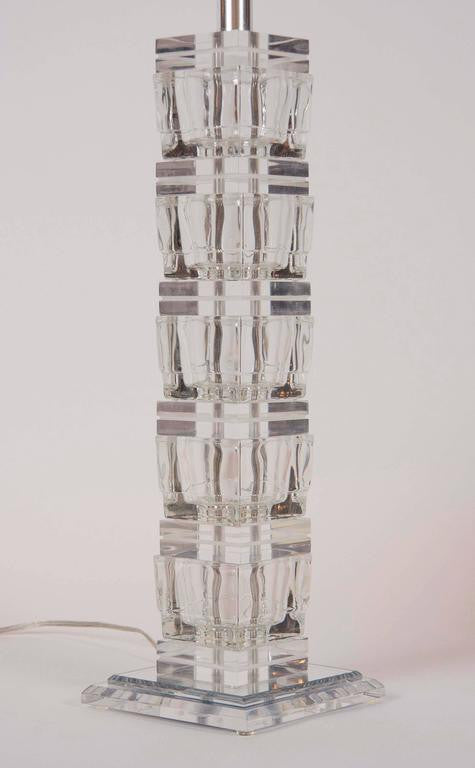 Pair of Lucite Lamps in the Style of Karl Springer