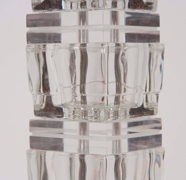 Pair of Lucite Lamps in the Style of Karl Springer