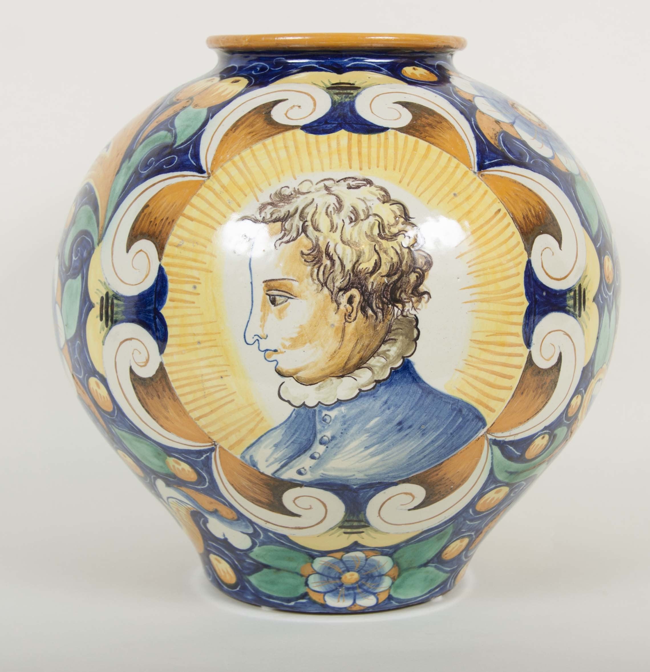 Two Polychrome Majolica Jars, Priced Individually