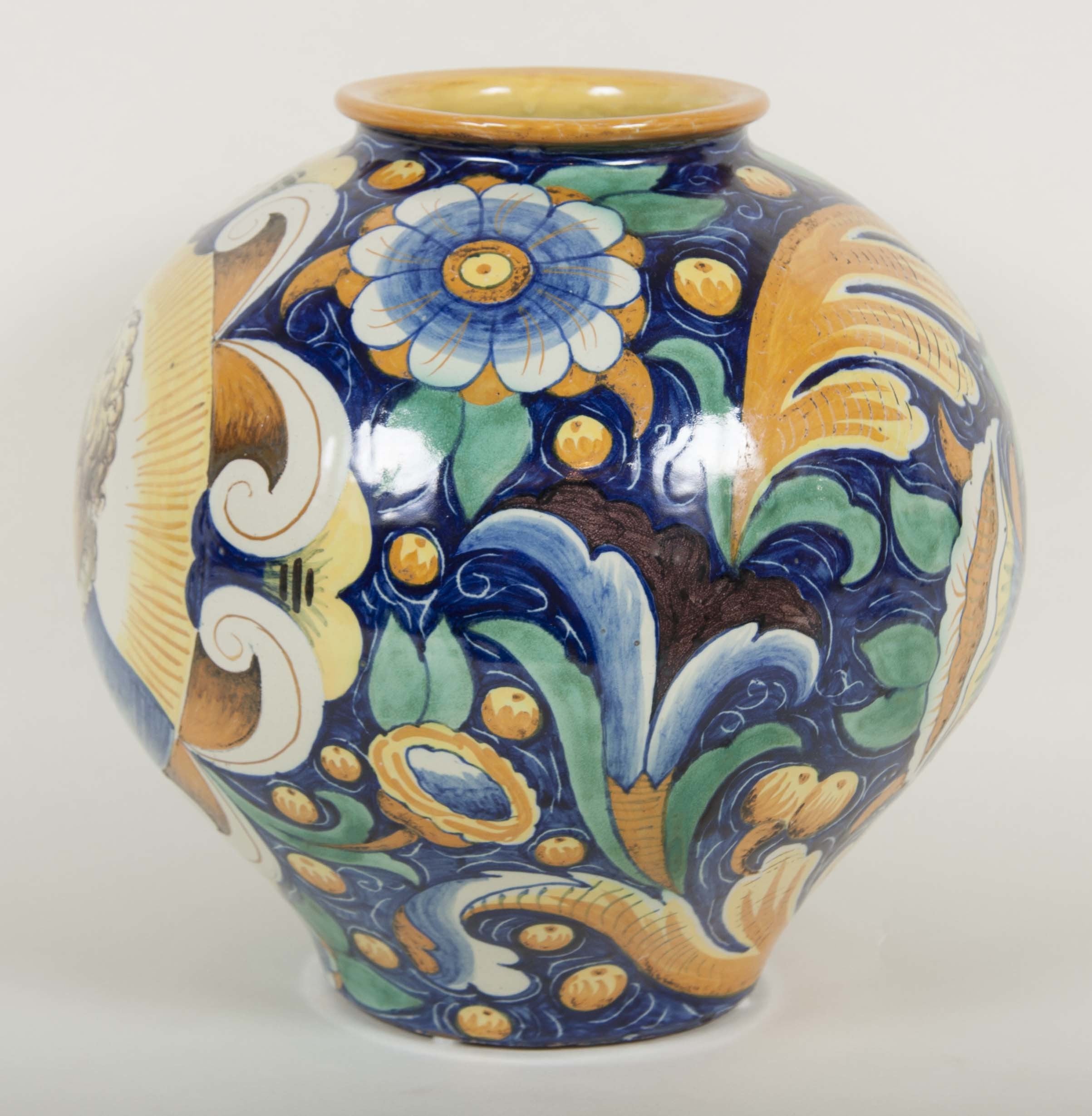 Two Polychrome Majolica Jars, Priced Individually
